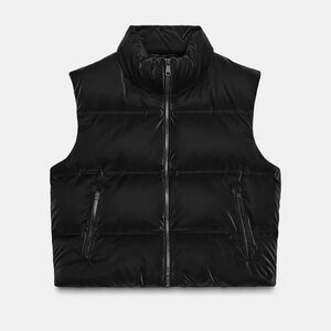 BNWT ZARA RUBBERIZED BLACK VEST